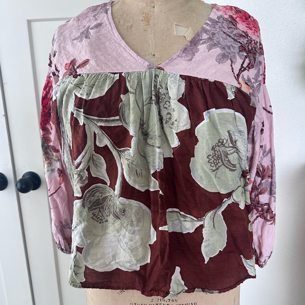 Bucket List Floral Peasant Top oversized